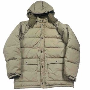Outdoor Exchange vintage puffer jacket coat men’s medium beige hooded full zip
